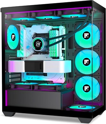 FOIFKIN PC Gehäuse - Vorinstallierter 3 PWM ARGB-Lüfter, ATX Mid-Tower Gaming PC