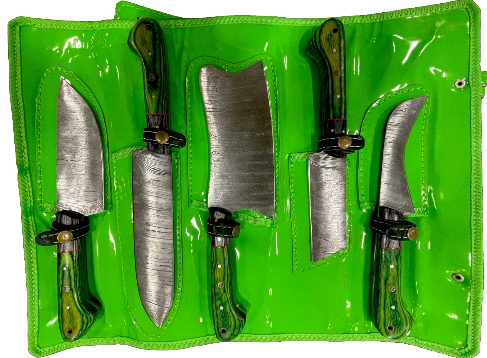 CUSTOM HANDMADE FORGED DAMASCUS STEEL CHEF KNIFE SET KITCHEN KNIVES SET
