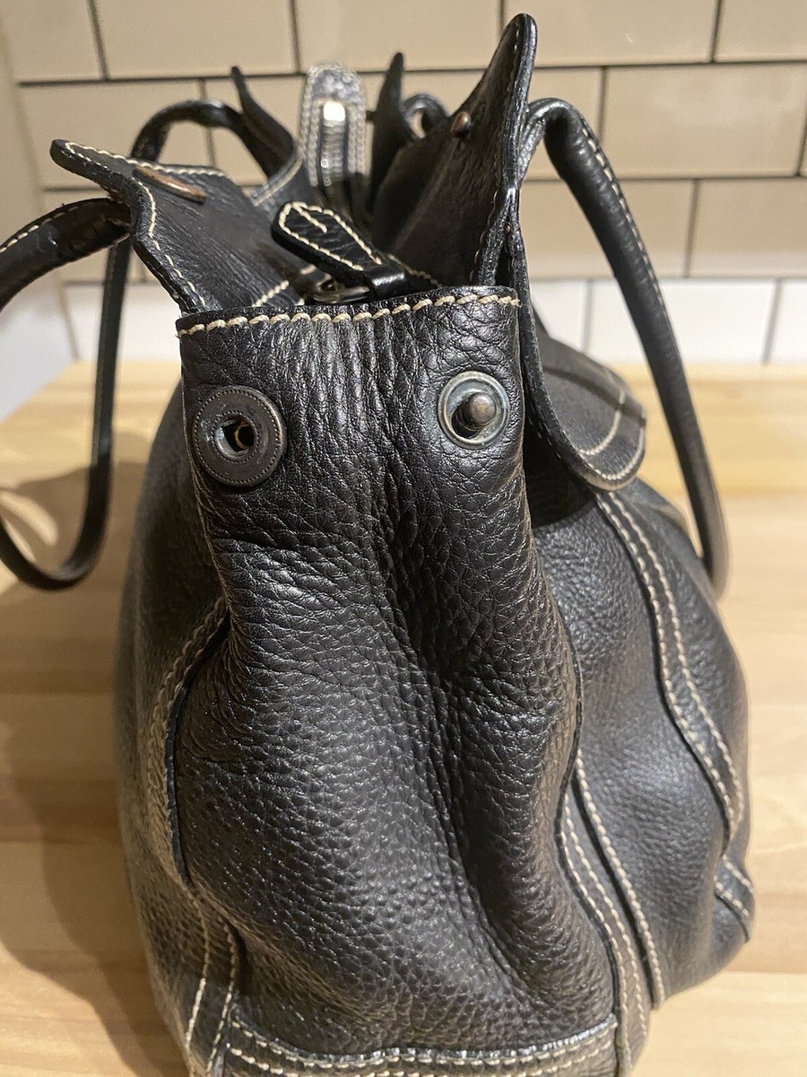 Prada Shoulder Bag Vintage Y2K - Black Pebbled Leather w Prada Shoulder Bag Vintage Y2K - Black Pebbled Leather w