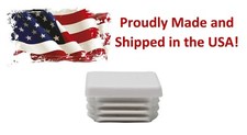 Tubing Caps 1-1/4" Square White Plastic, Finishing Plug, Pipe Tubing End Cap