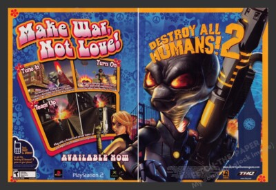 2006 Destroy All Humans! 2 Video Game Print Advertisement (2 pgs)