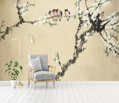 3D Flower Branch K13499 Wallpaper Mural Self-adhesive Removable Sticker Kay
