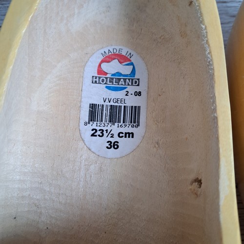 Hand Carved Dutch Holland Wooden Shoes WETT GED VV 25 cm Size 3 EU 36, 23.5cm - Picture 4 of 6