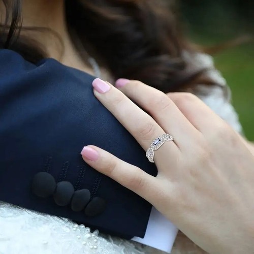 Blue Zirconia Sterling Silver Ring - Bild 4 von 5