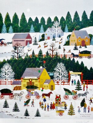Jane Wooster Scott HOLIDAY TRADITIONS Hand signed Limited Ed. Lithograph 25''x31''