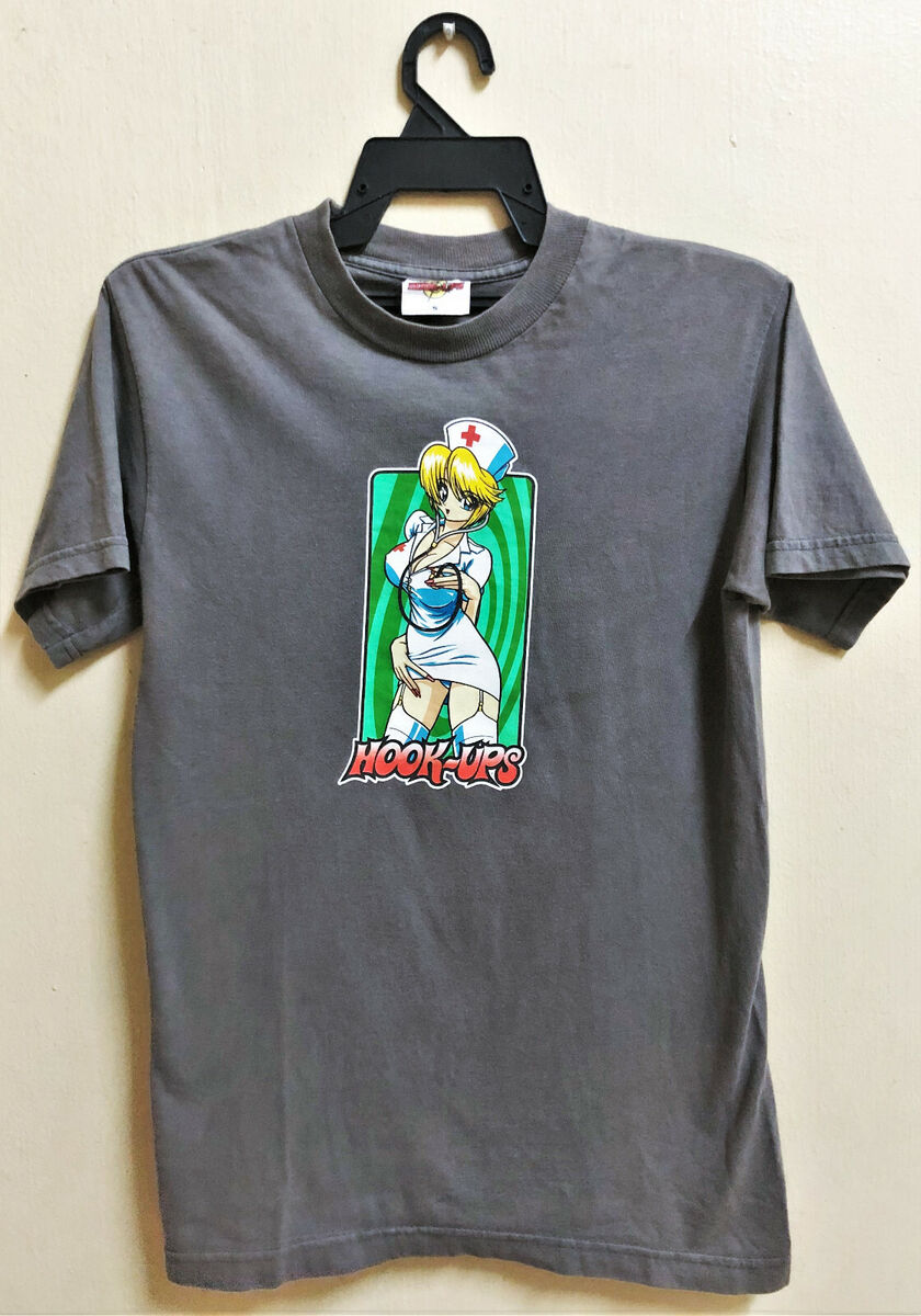 VINTAGE 90 HOOK-UPS NURSE GIRl NIKKI SKATEBOARDS T-SHIRT VINTAGE 90 HOOK-UPS NURSE GIRl NIKKI SKATEBOARDS T-SHIRT