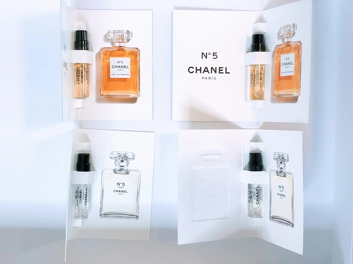 2 x Chanel No 5 EDP & 2 x Chanel No 5 L'Eau EDT Sample