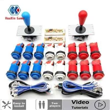 2 Player Arcade DIY Kit PC Games Bat Joystick Arcade Buttons Raspberry Pi