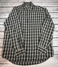 Eddie Bauer Men  s Green Plaid Long Sleeve Button Down Shirt Size Medium