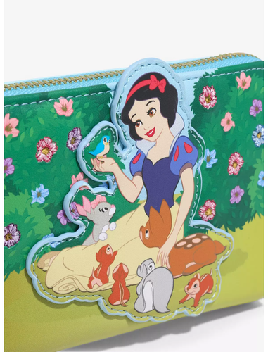 Nuevo con etiquetas Conjunto de mini mochila y billetera Loungefly Blancanieves siete enanitos animales del bosque - Imagen 7 de 9