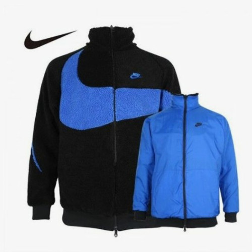 Двусторонняя куртка Nike Big Swoosh на молнии, черная Game Royal (BQ6546-009)