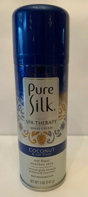 Pure Silk Spa Therapy Shave Cream Coconut & Oat Flour 5 Oz Smooth Glide Formula 
