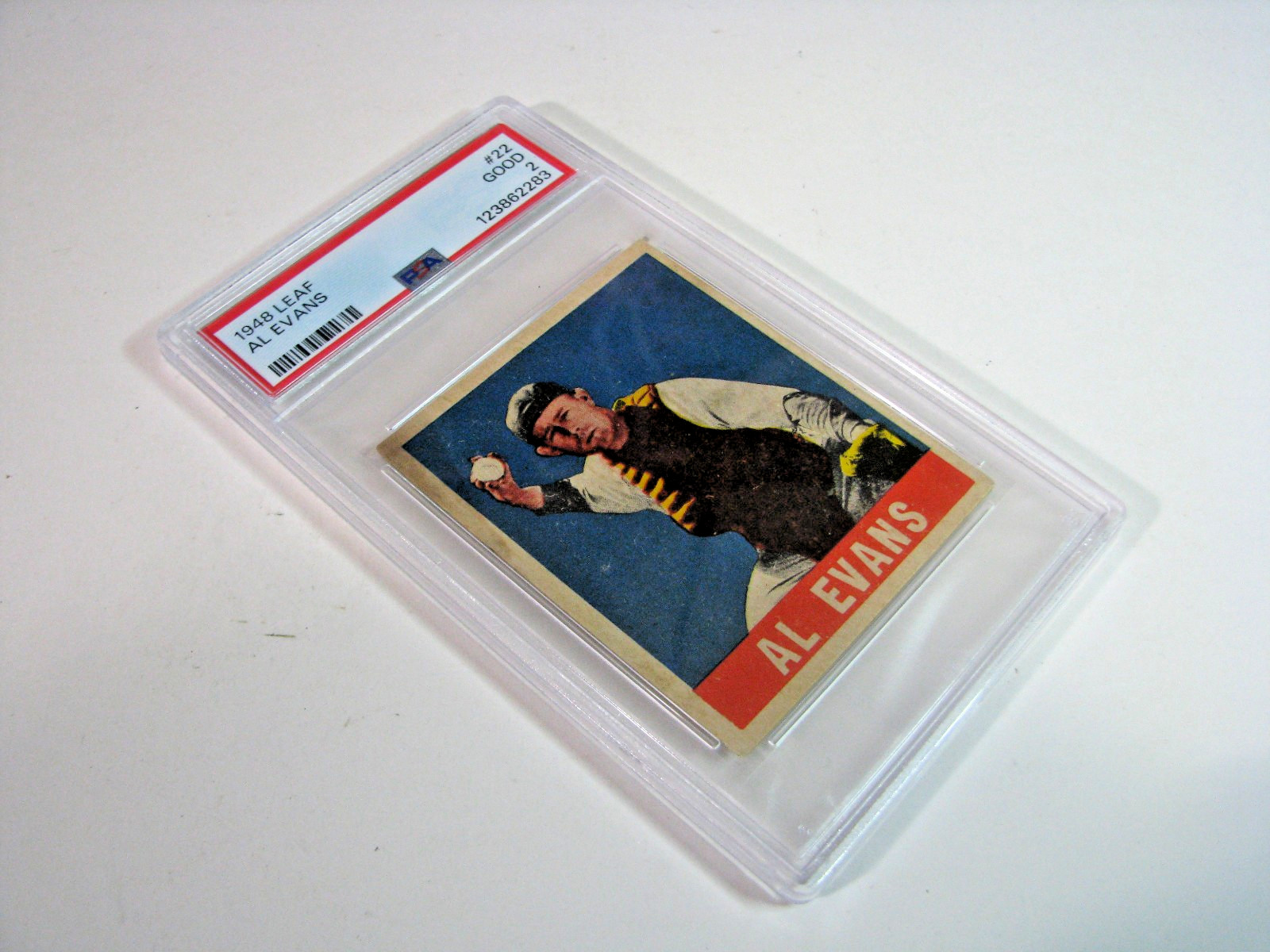 Vintage 1948 Leaf #22 Al Evans Roookie Washington Senators PSA 2