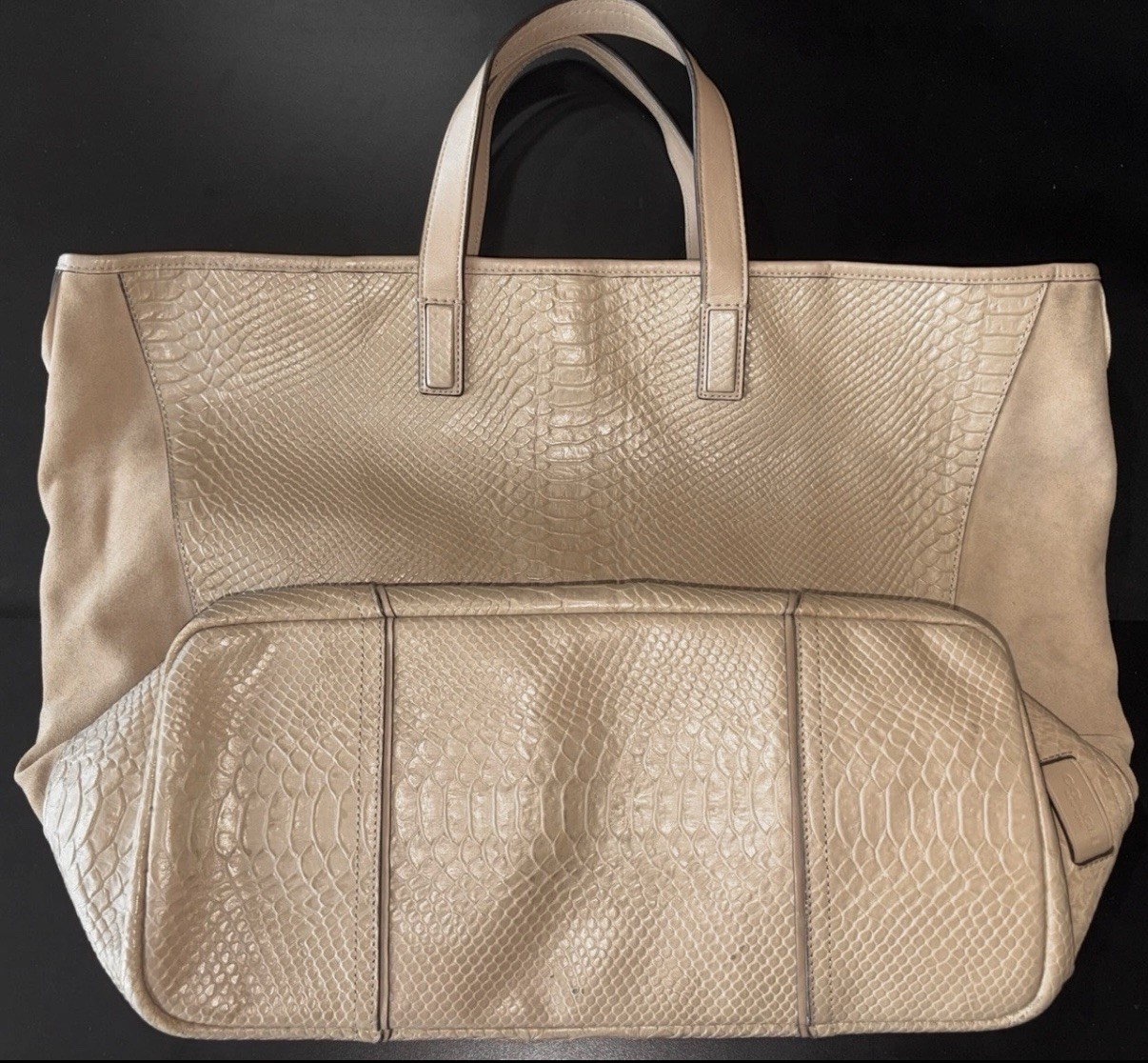 COACH Hadley Python Snakeskin Embossed Leather Su… - image 4