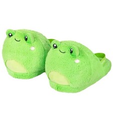 Squishable Fuzzy Frog 3D Comfy Slippers With Ultra Plush Base Adult XS/S