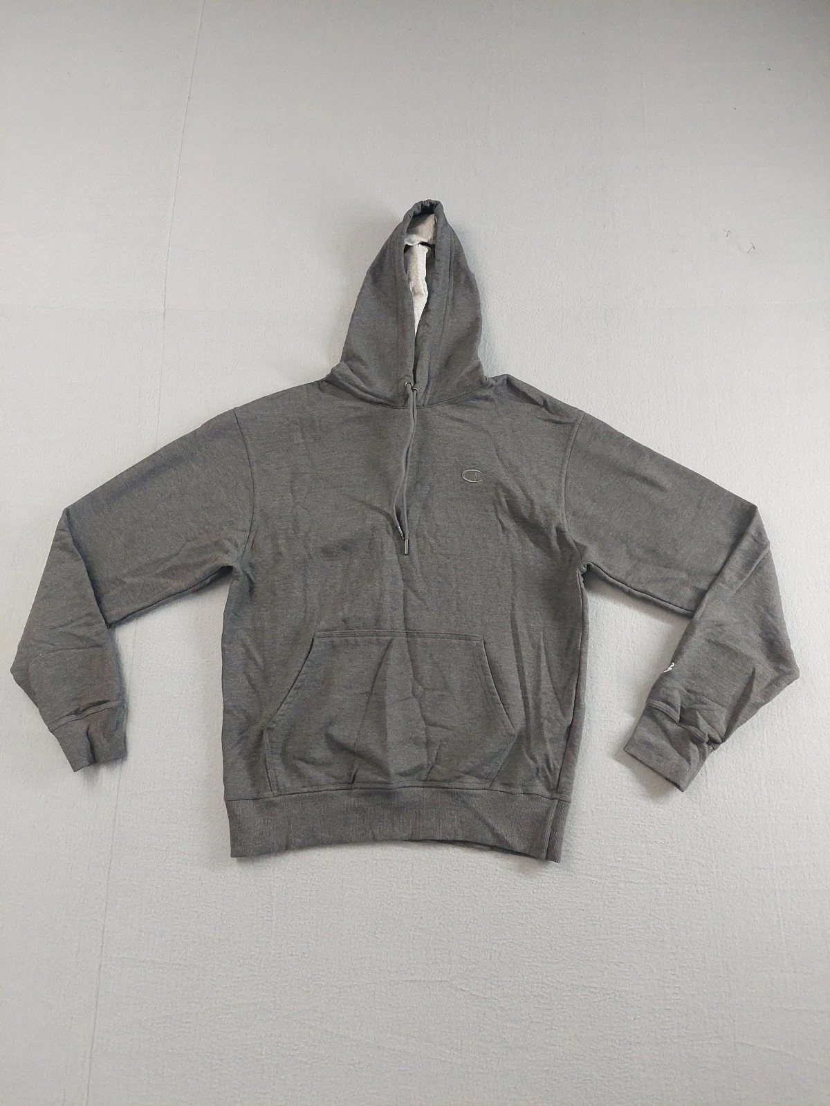 Champion Men Hoodie M Gray Kangaroo Pocket Long Sleeve Pullover Outdoor Warmer