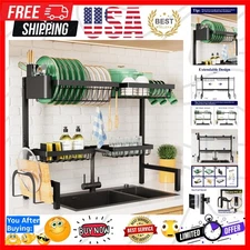 Adjustable Over Sink Dish Rack - Rust-Free, Space-Saving & Functional