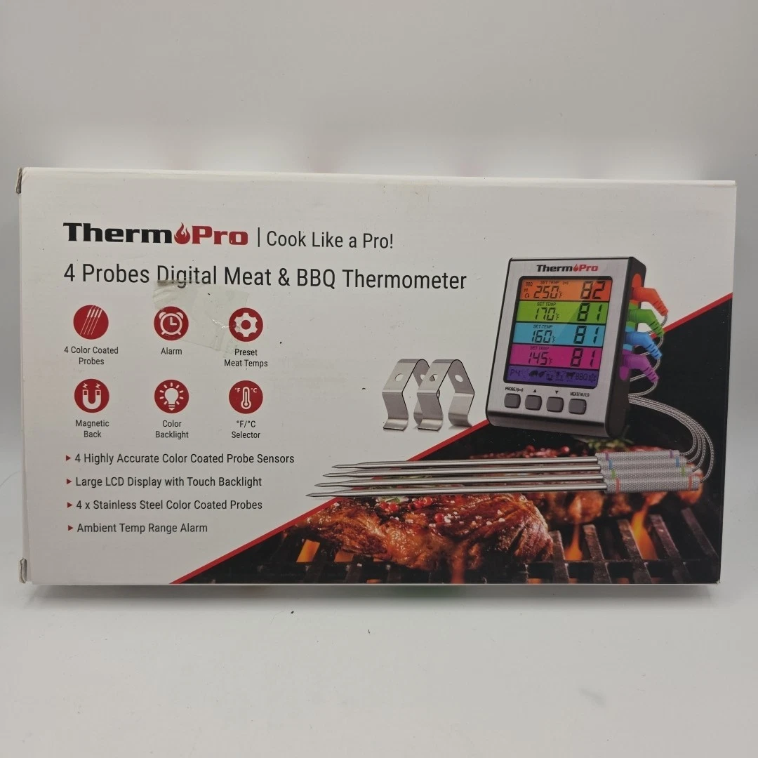 ThermoPro TP17H Digital Meat Thermometer with 4 Temperature Probes New
