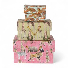 Handmade Safari Animal Recycled Gift Boxes 3 Sizes