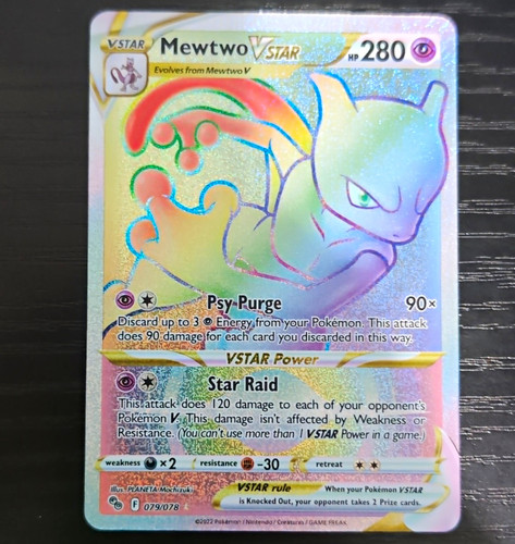 Mewtwo VSTAR (Secret Rare Full Art) 079/078 Pokemon GO Holo HP 280 2022