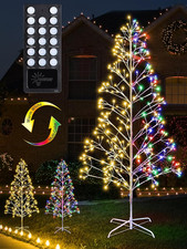 Christmas Tree with Lights,7.6Ft 336 LED Birch Tree Color Changing Artificial Tw