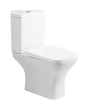 Corner Close Coupled Toilet Pan with Cistern and SC Wrapover Seat White
