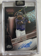 Charlie Blackmon 2026 Chrome Black Auto Rose Gold Mini-Diamond Ref /10 Rockies