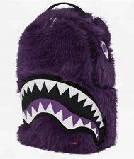 Sprayground Fur Cray Backpack Unisex Purple Graphic Print Faux Fur Bag SPR185