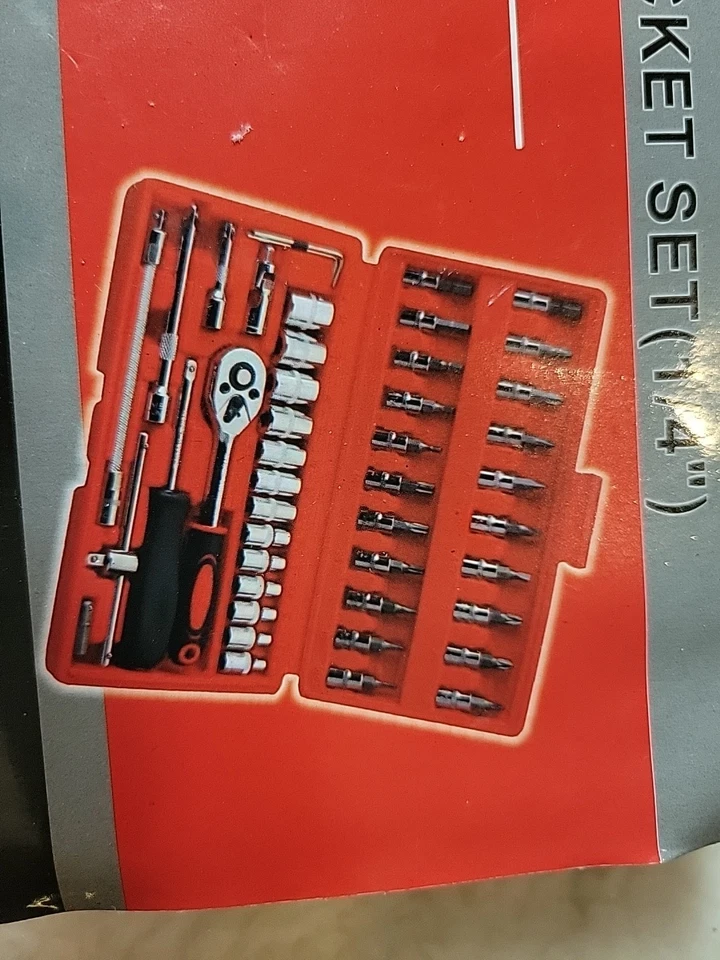 46 Pcs Socket Wrench Set 1/4" Drive Ratchet Metric Kit Garage Car Repair Tool~ - Image 2 of 3