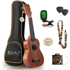 Soprano Mahogany Ukulele 21 Inch with Tuner, Picks & Online Lesson Included