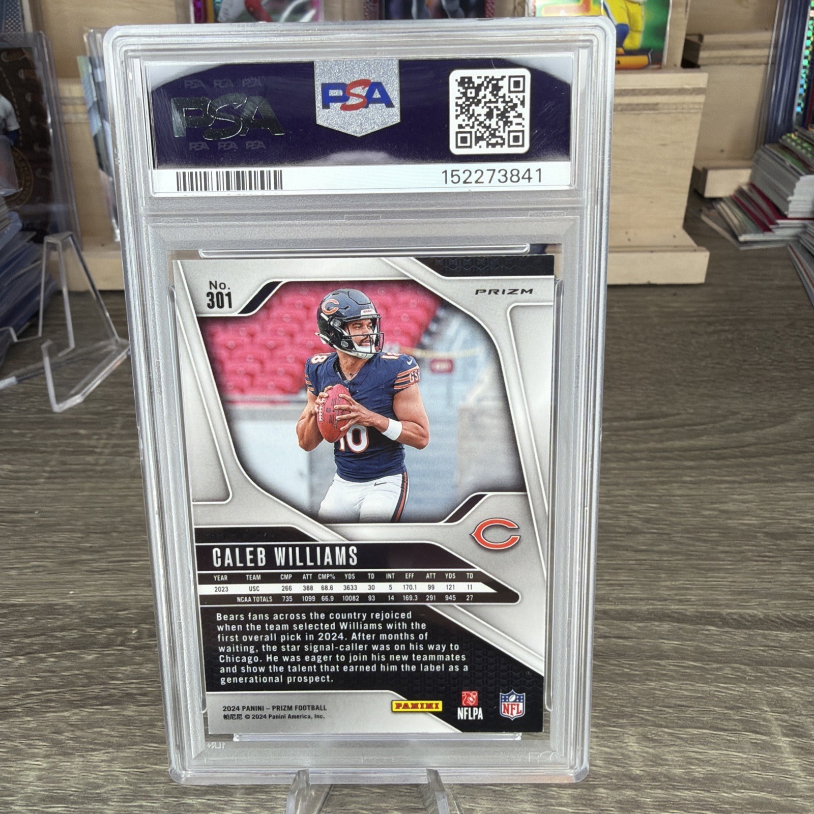 2024 Prizm - Rookie Caleb Williams Silver Prizm #301 PSA 9 view 2