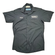 Vtg Northrop Grumman Employee Work Shirt Patch Gavin Mens Medium 90s Black