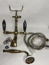 Phylrich Old Tyme Deck Mounted Tub Filler - Antique Polished Brass - Made In USA