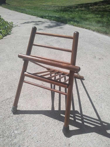 Antique Primitive Medical Folding Wooden Gout Stool Leg Foot Rest Nice Piece! - Picture 4 of 9