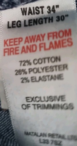 Mens ( Matalan ) Jeans. (Size: W34 x L30) Colour: Navy Blue - Picture 6 of 6