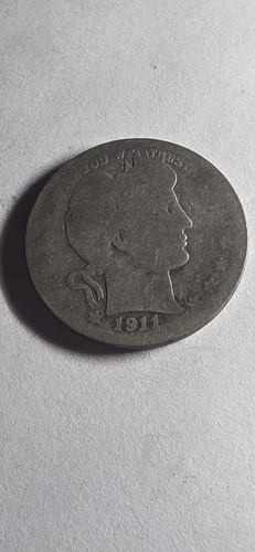 1911 D Barber Quarter Circulated Silver Coin Collectible