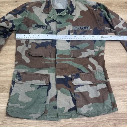 Josie Bruno Vintage US Army Camo Jacket Sequin Back Murray Name Tape Size M - product listing photo