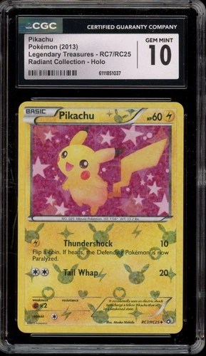 Pokemon Pikachu Legendary Treasures Radiant Coll. Holo #RC7 CGC 10 Gem Mint