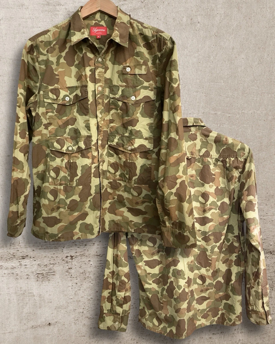 Supreme Camouflage Long Sleeve Casual Button-Down Shirts for Men