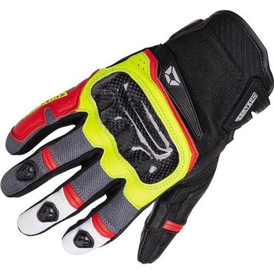 Cortech Speedway Collection Sonic-Flo Vented Lthr/Tex Gloves | Blk/Red/Flo Ylw