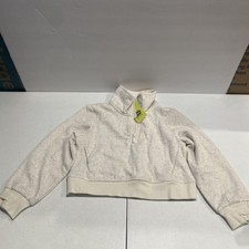 All In Motion Pullover Girls Youth XS 4-5 Gray Speckled Half Zip Sweatshirt