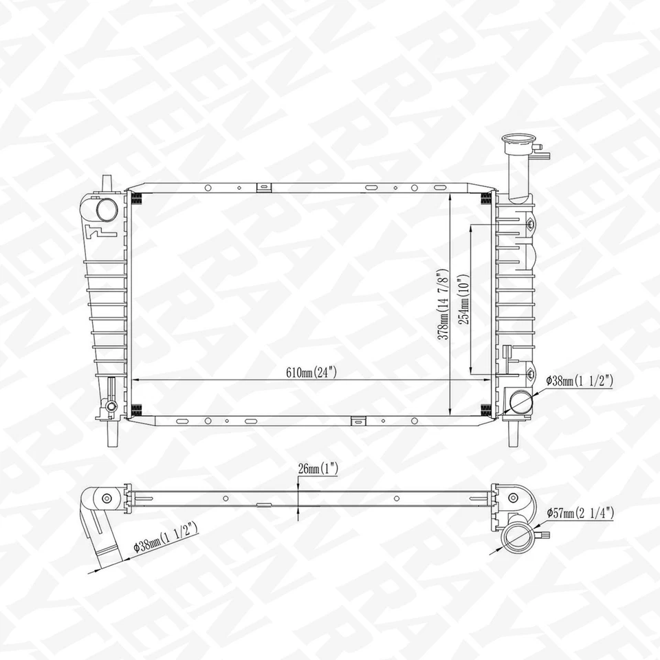 NEW 1458 radiator Fit For Ford Taurus 1993 1994 1995 3.2 V6 SHO Foto 3 de 4