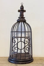 Bronze Copper Metal Decorative Bird Cage Finial And Scroll Detail