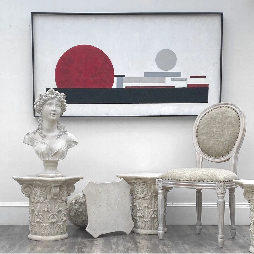 Par de Pedestales Corinthian Neo Clásicos para Estatua o Mesa Columna Capital Foto 2 de 3