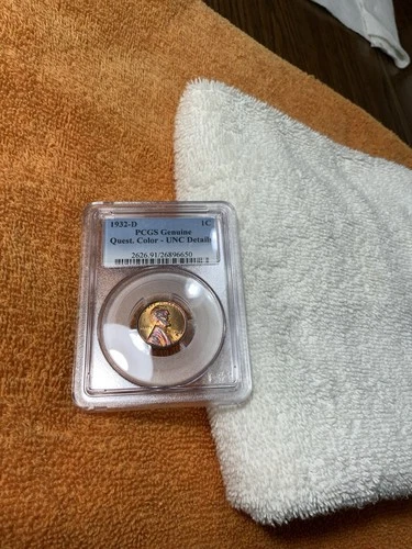1932-D LINCOLN CENT PCGS QUESTIONABLE COLOR UNCIRCULATED