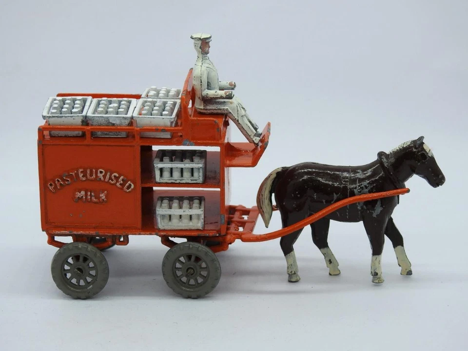 LESNEY PRE MOKO VINTAGE 1948 GRAN ESCALA FUNDIDO A PRESIÓN TIRADO POR CABALLOS LECHE FLOTADOR CONJUNTO RARO Foto 3 de 4