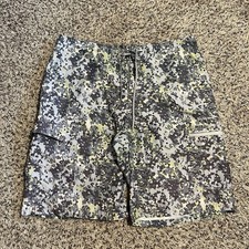 Simms Shorts Solarflex Mens Large Digital Camo Fishing Cargo 11" Beach Surf Swim