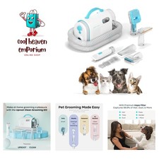 Pet Groomer Vacuum Kit 7 in 1 - Cat  Dog Grooming Kit with Brush, Detangle, ...