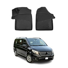 OMAC Gummimatten Fußmatten für Mercedes Vito W447 2014-2025 TPE Schwarz 2x