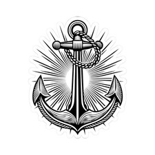 Nautical Anchor Stickers, Waterproof Laptop Decals, Boat Lover Stickers, ... 